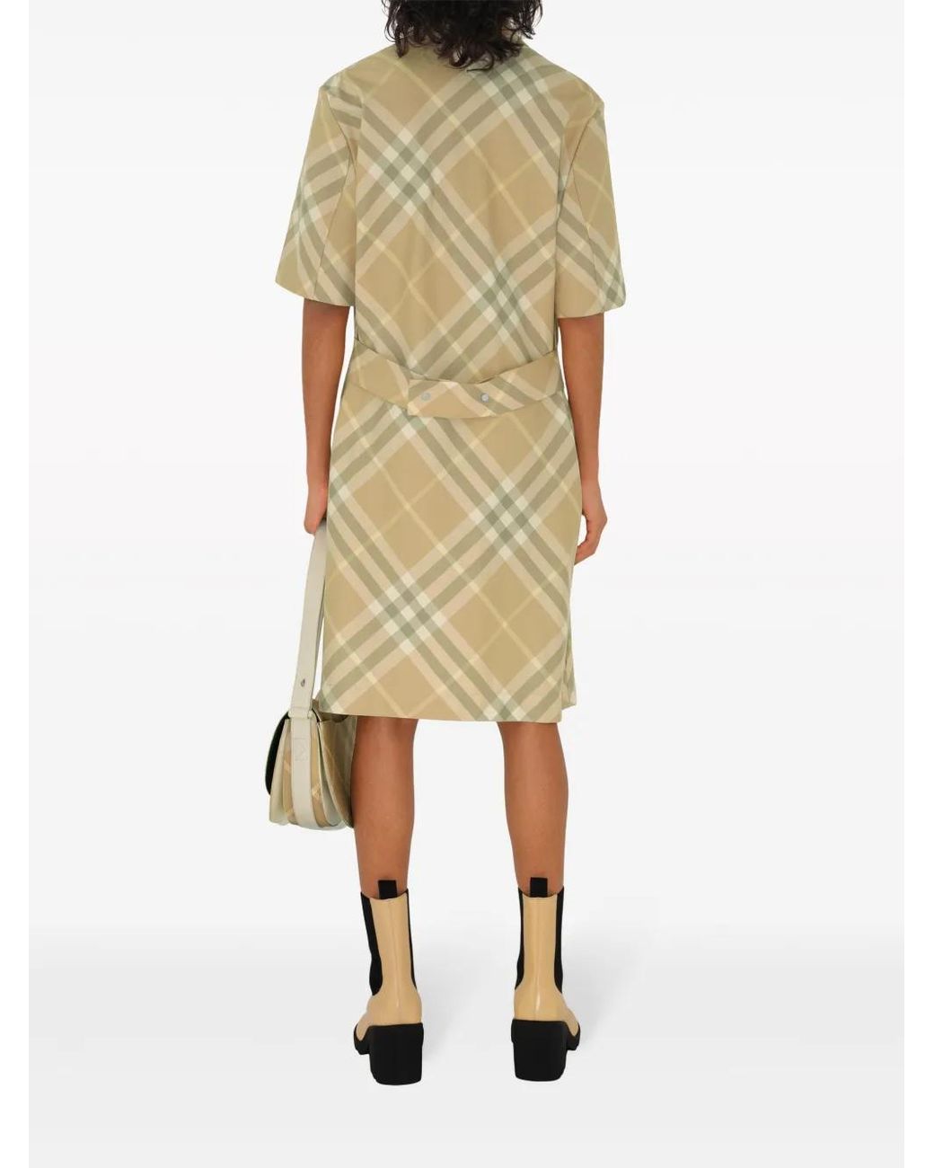 Burberry Natural Embroidered Cotton Shirt Dress