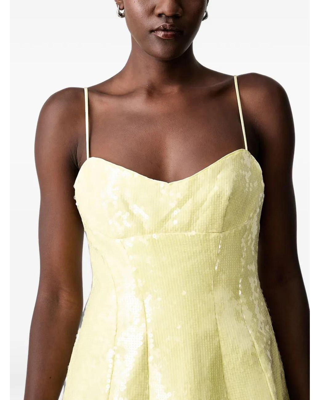 Bardot Natural Sequin-Embellished Mini Dress