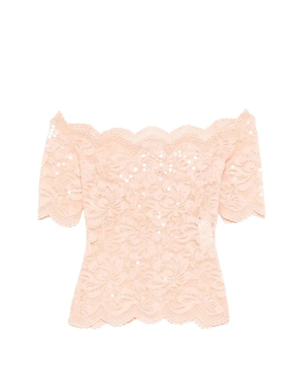 Rabanne Pink Lace Embellished Top