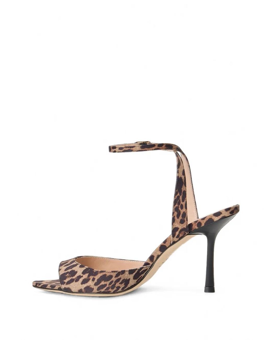 Stuart Weitzman White Lexington Leopard-Print Sandals