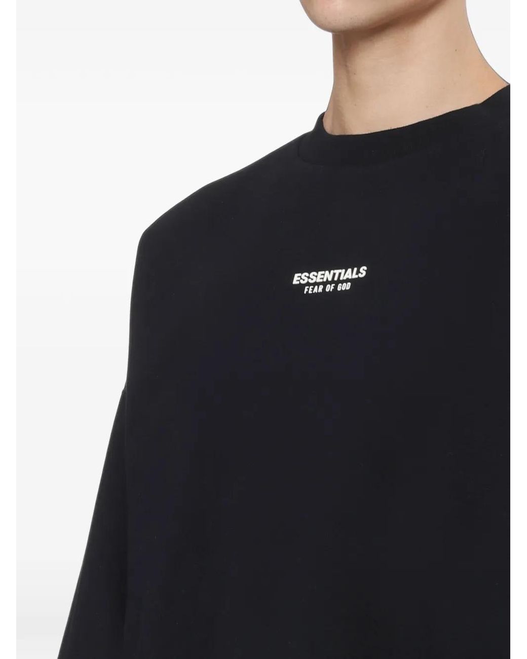 Essentials Sweater Met Logoprint in het Black voor heren