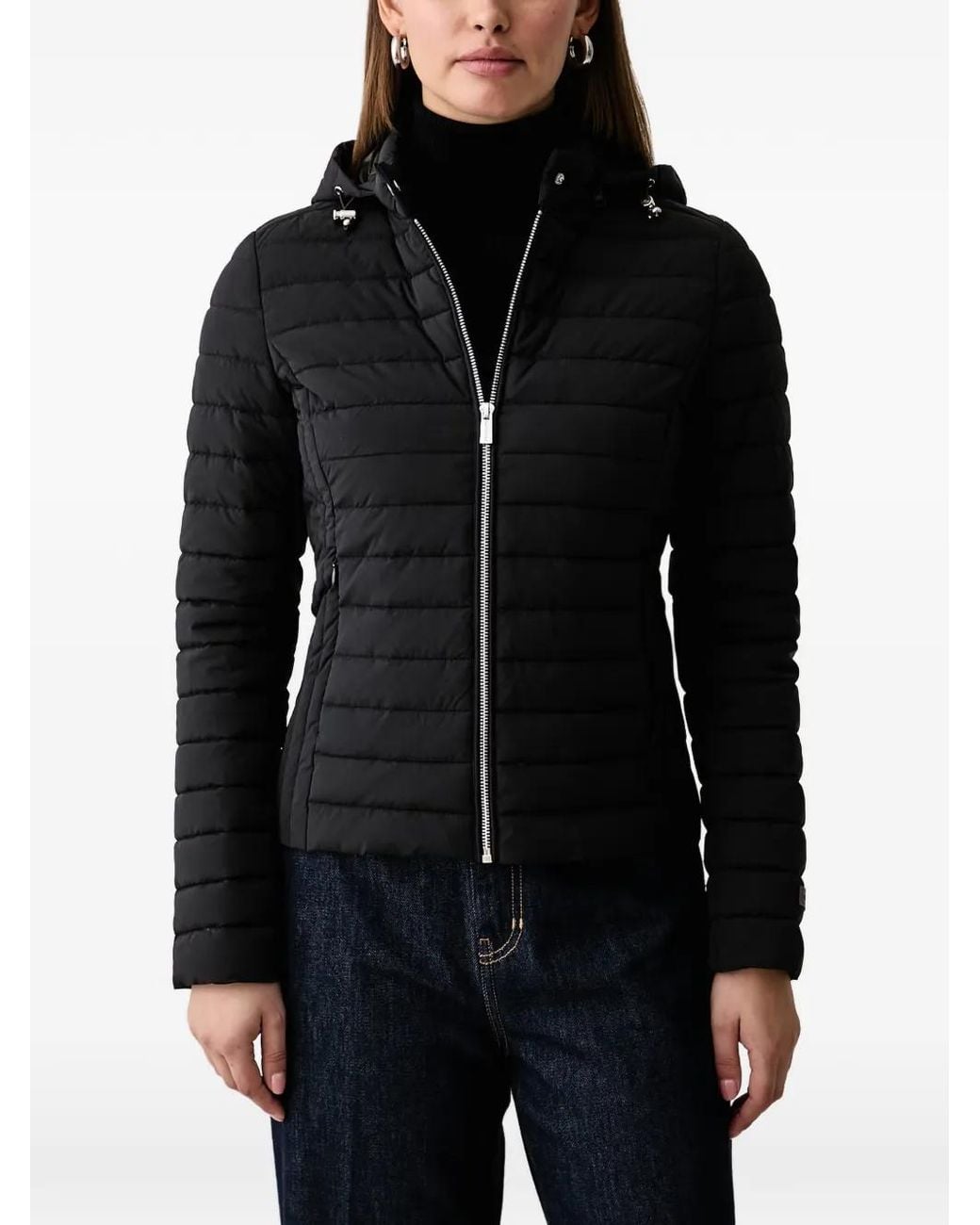 Trussardi Black Quilted Hooded Jacket