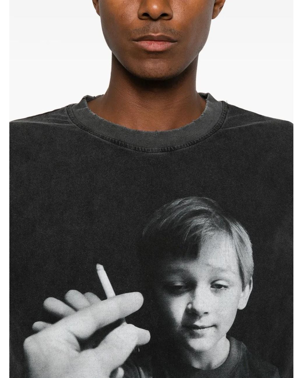 DAGGER Black Graphic-Print Long-Sleeve T-Shirt for men
