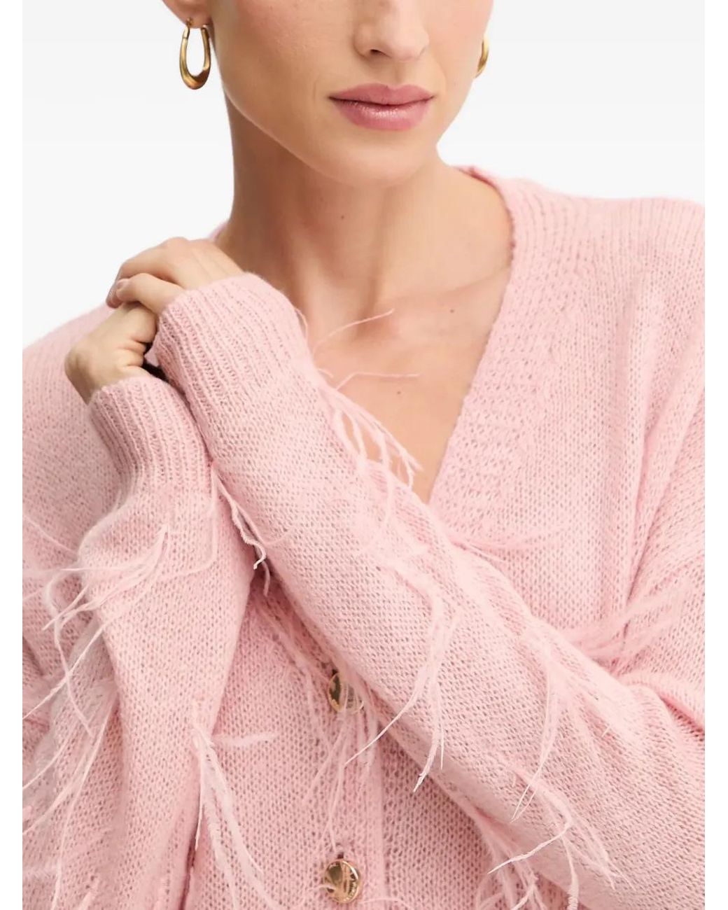 Fracomina Pink Feather Button Knitwear