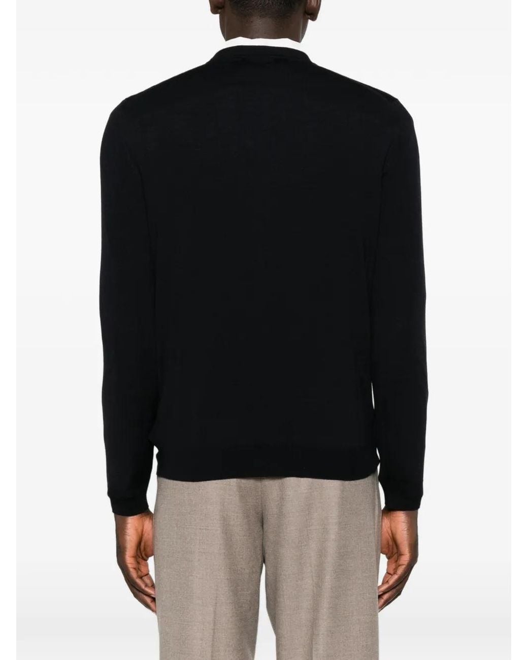 Zanone Black Button-Up Cardigan for men