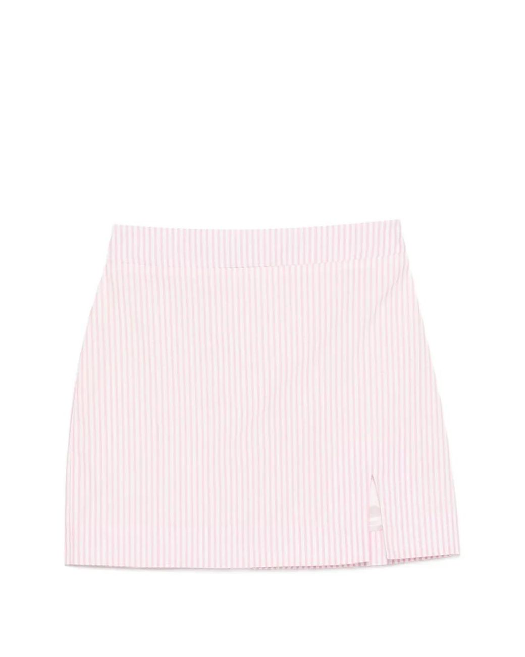 ROWEN ROSE Pink Striped Mini Skirt