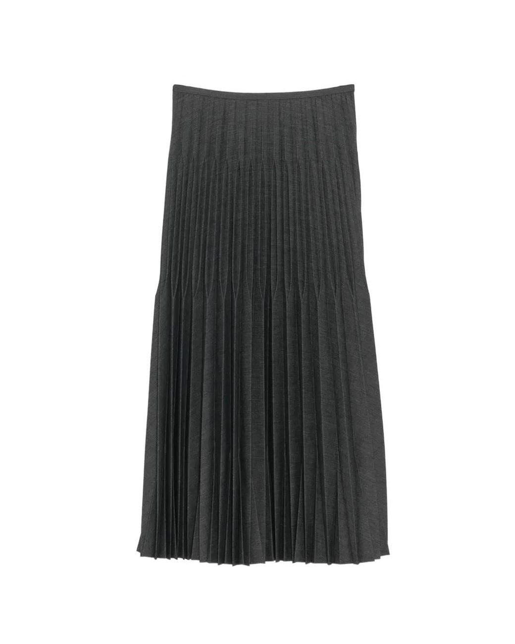 JNBY Black Pleated Midi Skirt