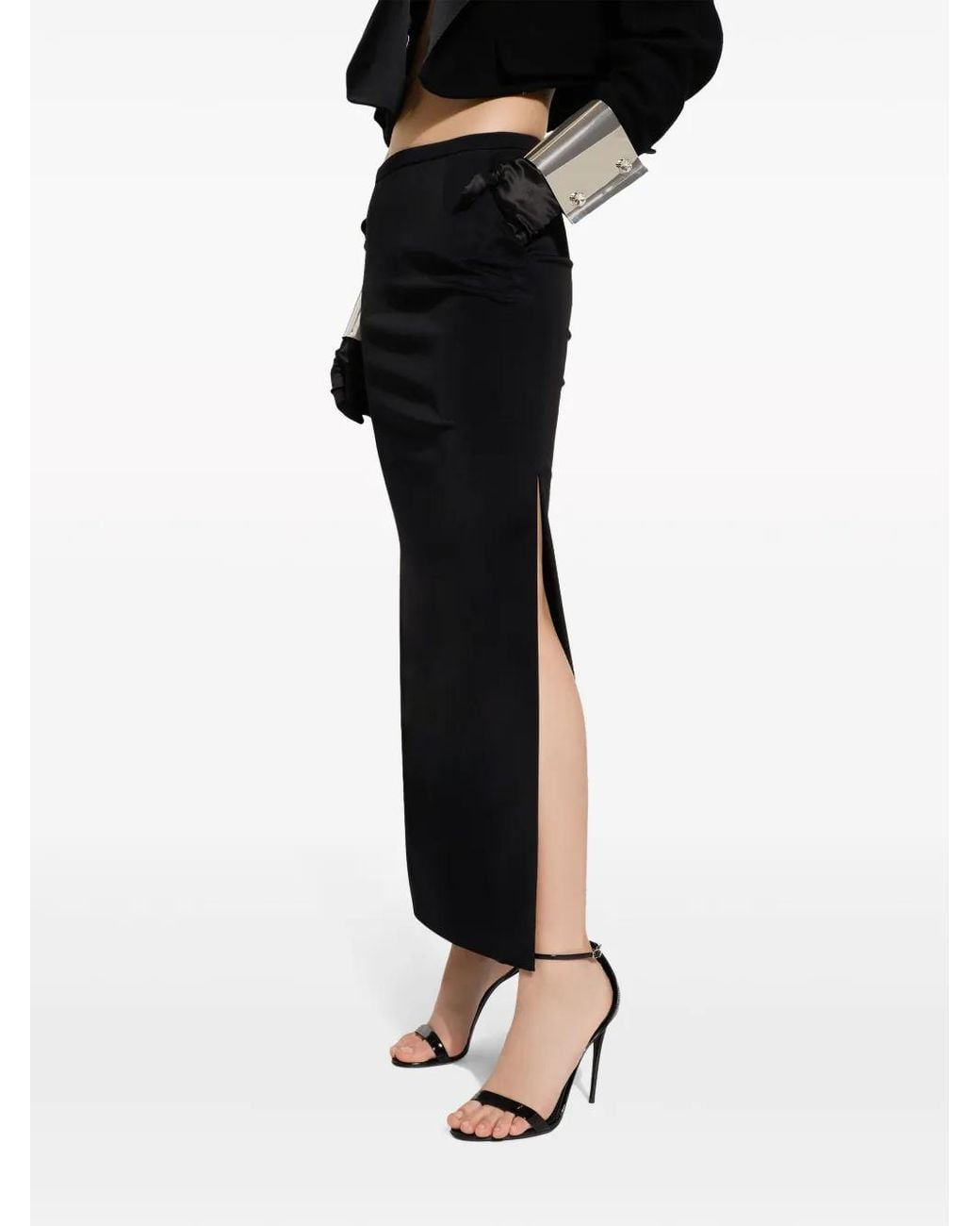 Dolce & Gabbana Maxi-Rok Met Hoge Split in het Black