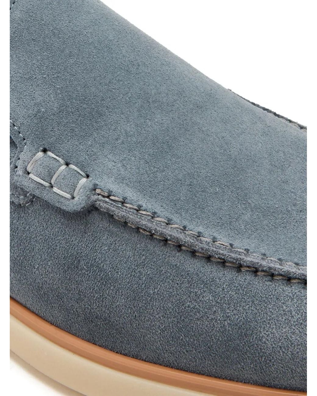 Magnanni Shoes Blue Suede Loafers for men
