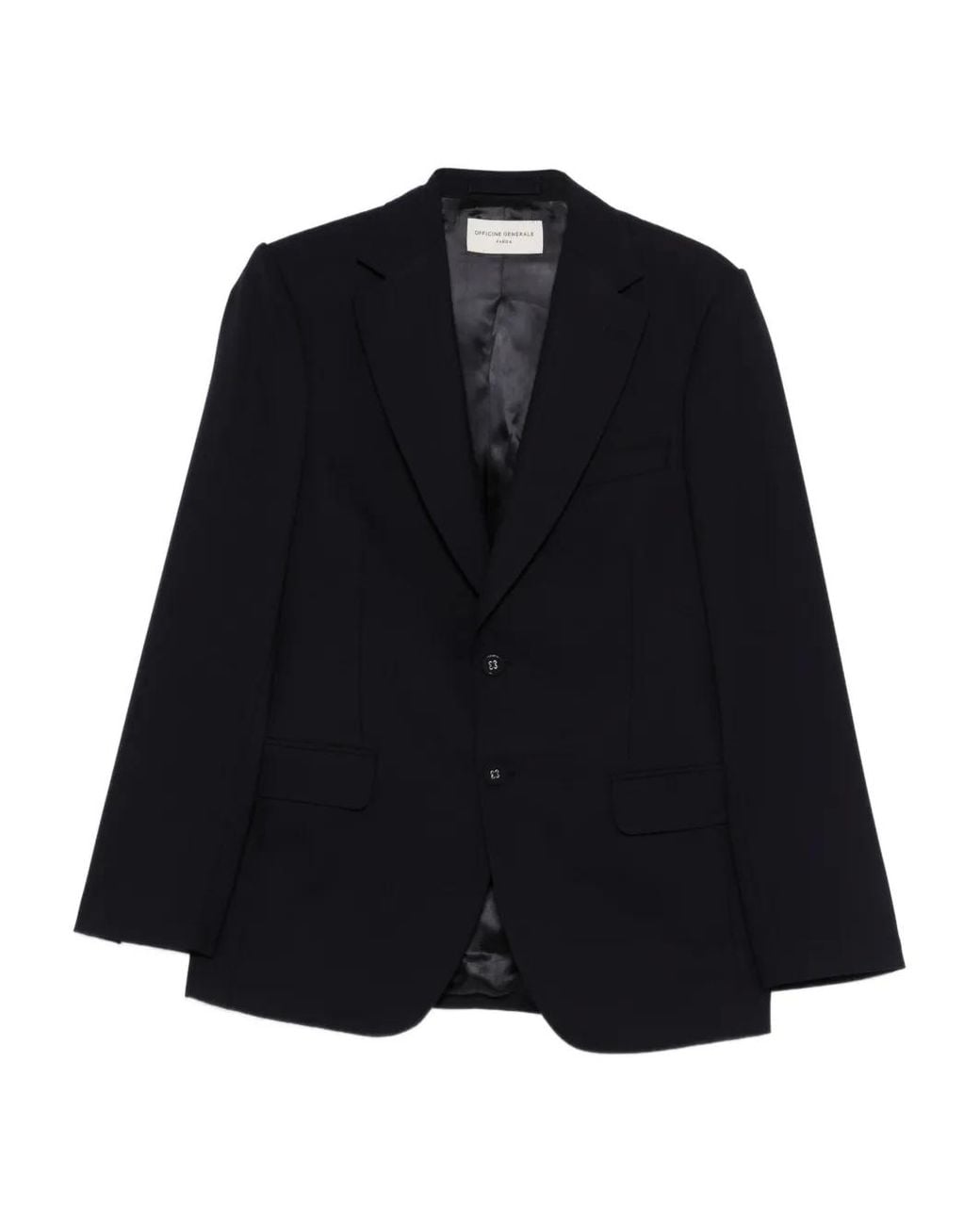Officine Generale Blue Giovanni Single-Breasted Blazer for men
