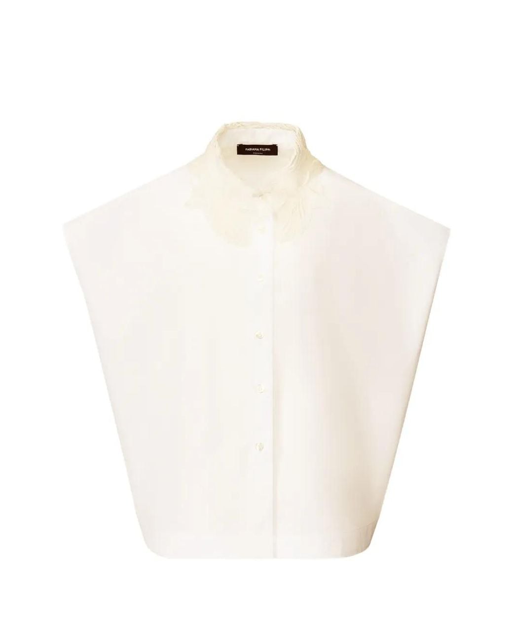 Fabiana Filippi White Lace Collared Shirt