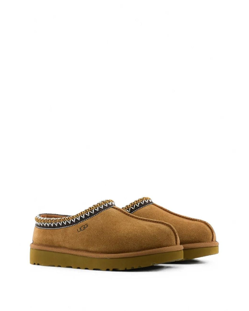 Ugg Brown Tasman Leather Flat Mules