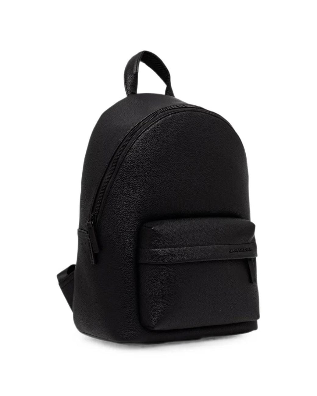 ARMANI EXCHANGE Black Sac À Dos Grainé À Plaque Logo for men