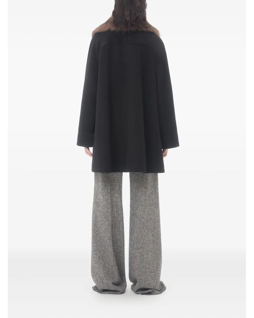 Valentino Garavani Black Wool Drap Coat