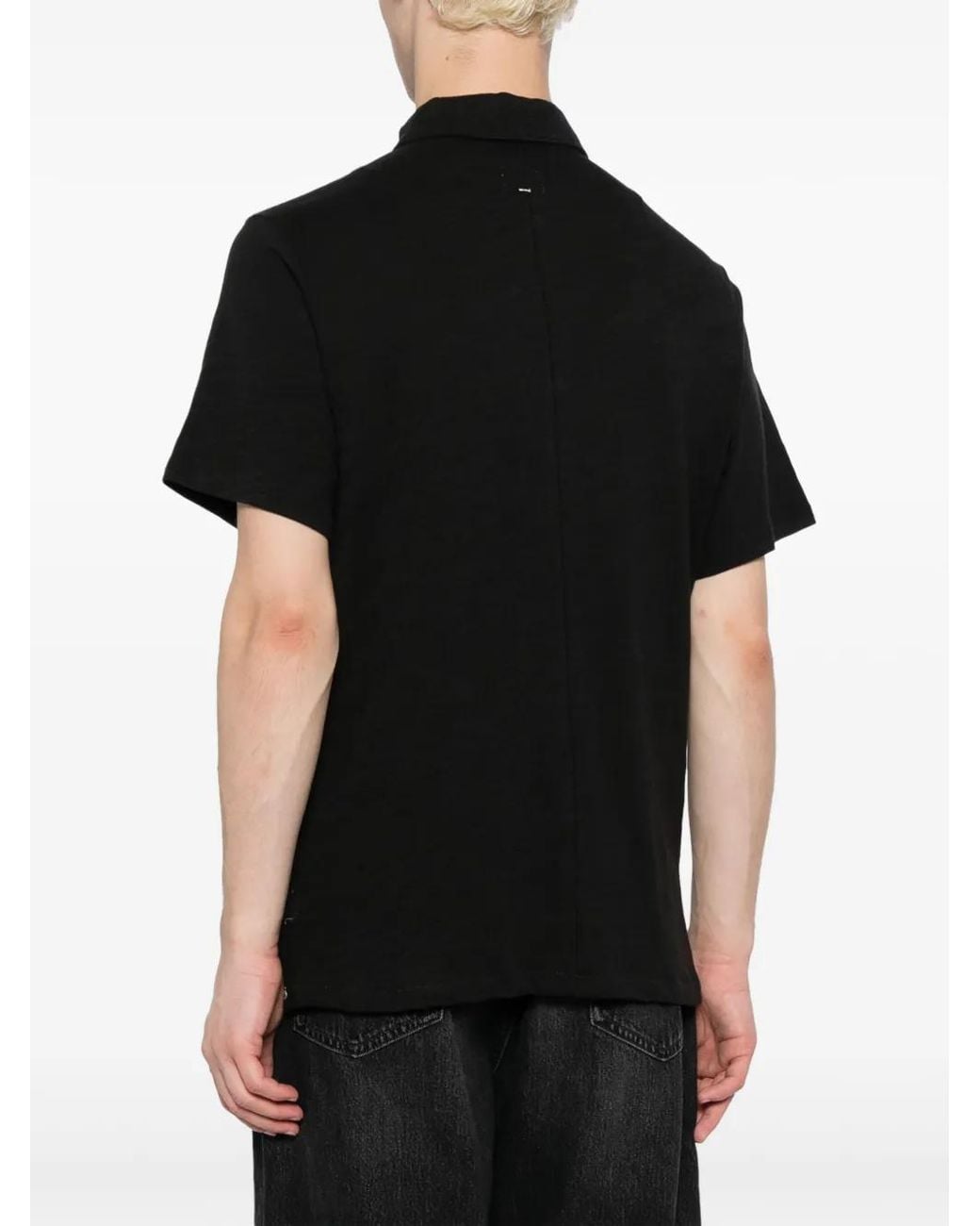 Rag & Bone Black Classic Flame Cotton Polo Shirt for men