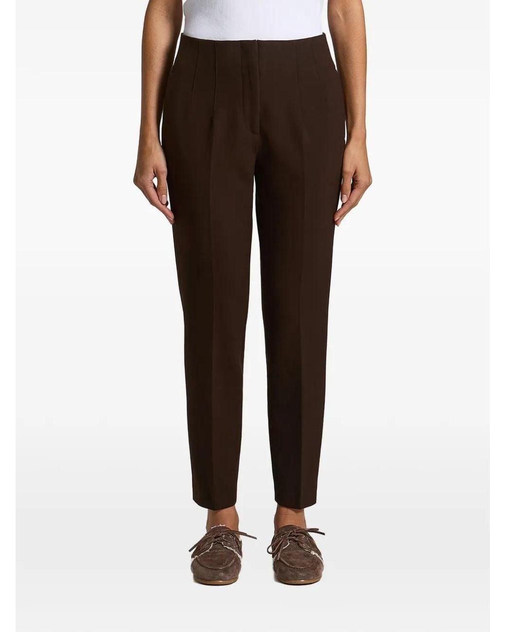 Peserico Brown Cropped Trousers