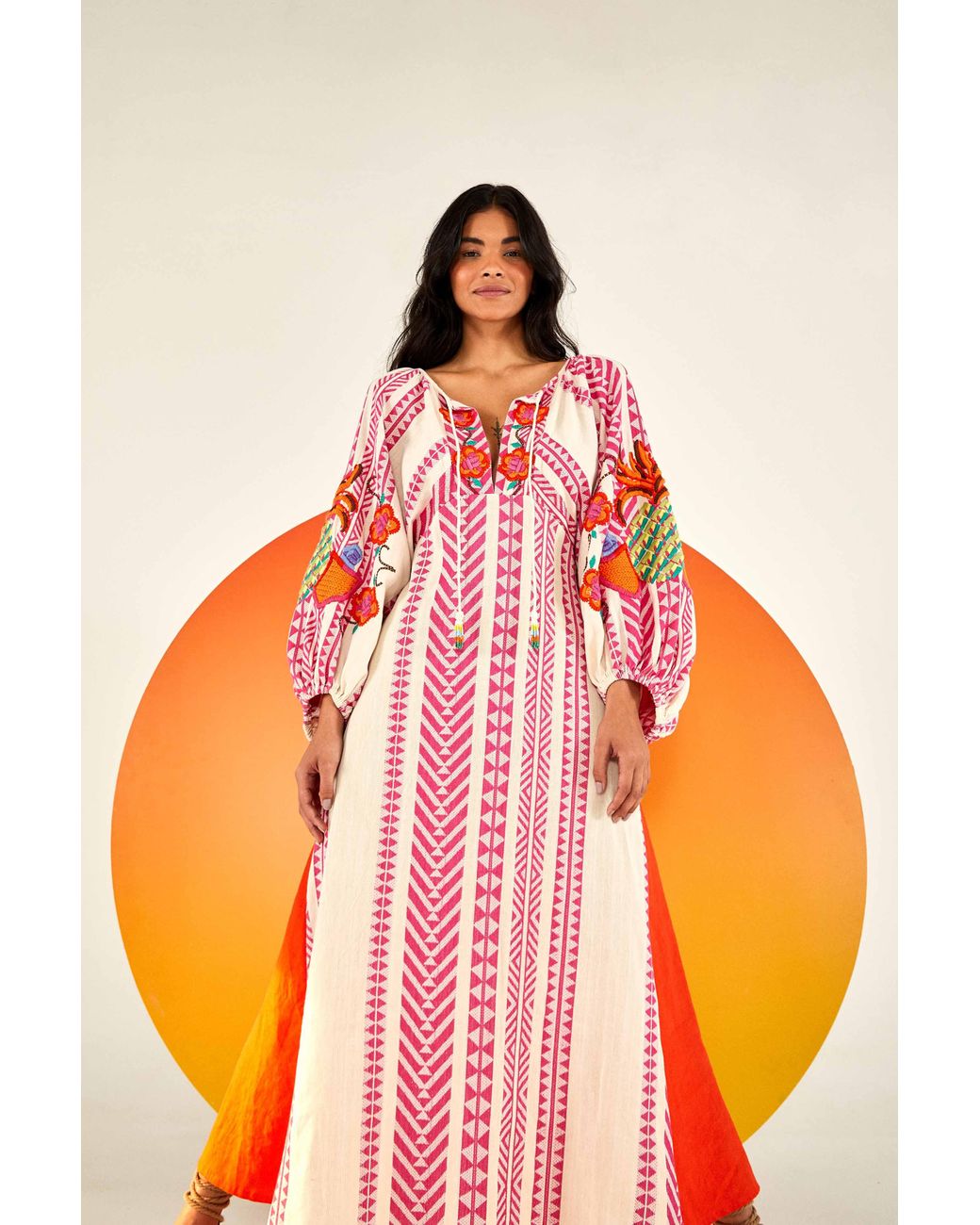 FARM Rio Jacquard Embroidered Midi Dress in Pink Lyst