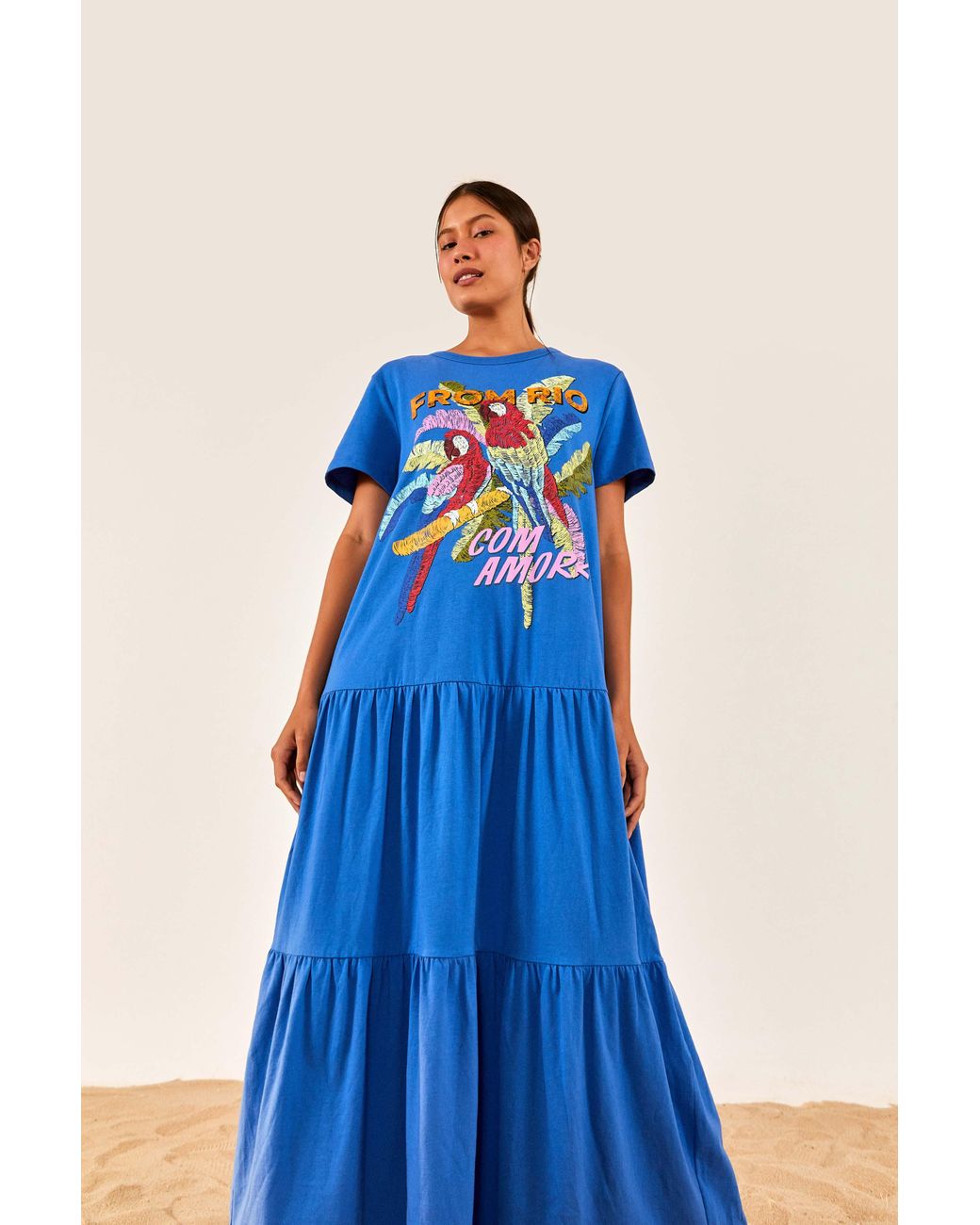 FARM Rio From Rio With Love Tshirt Dress in Blue Lyst
