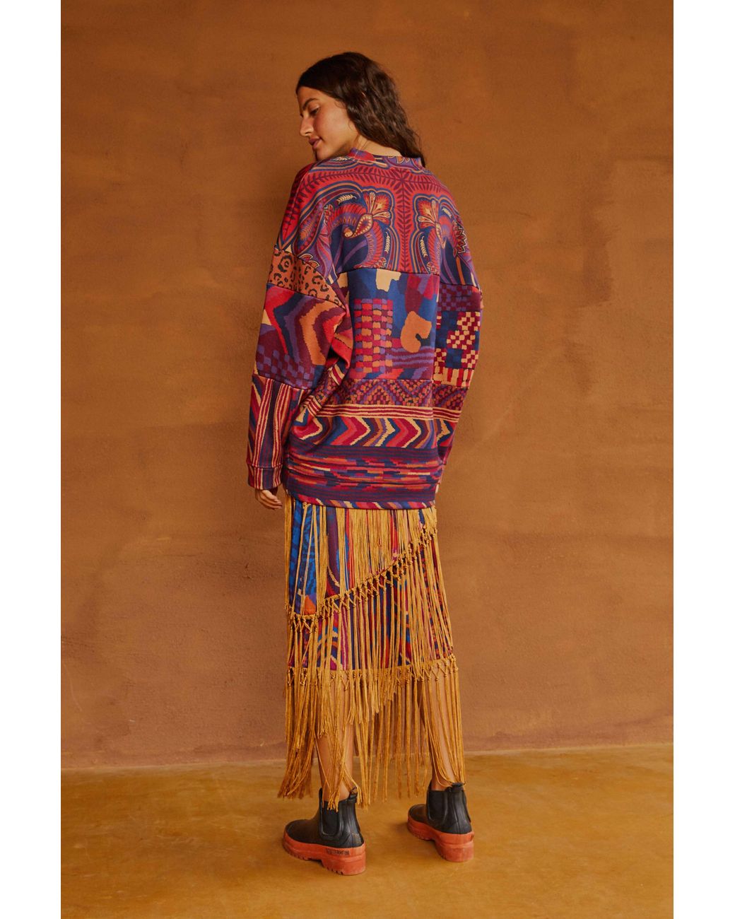 farm rio mixed print sweatshirt