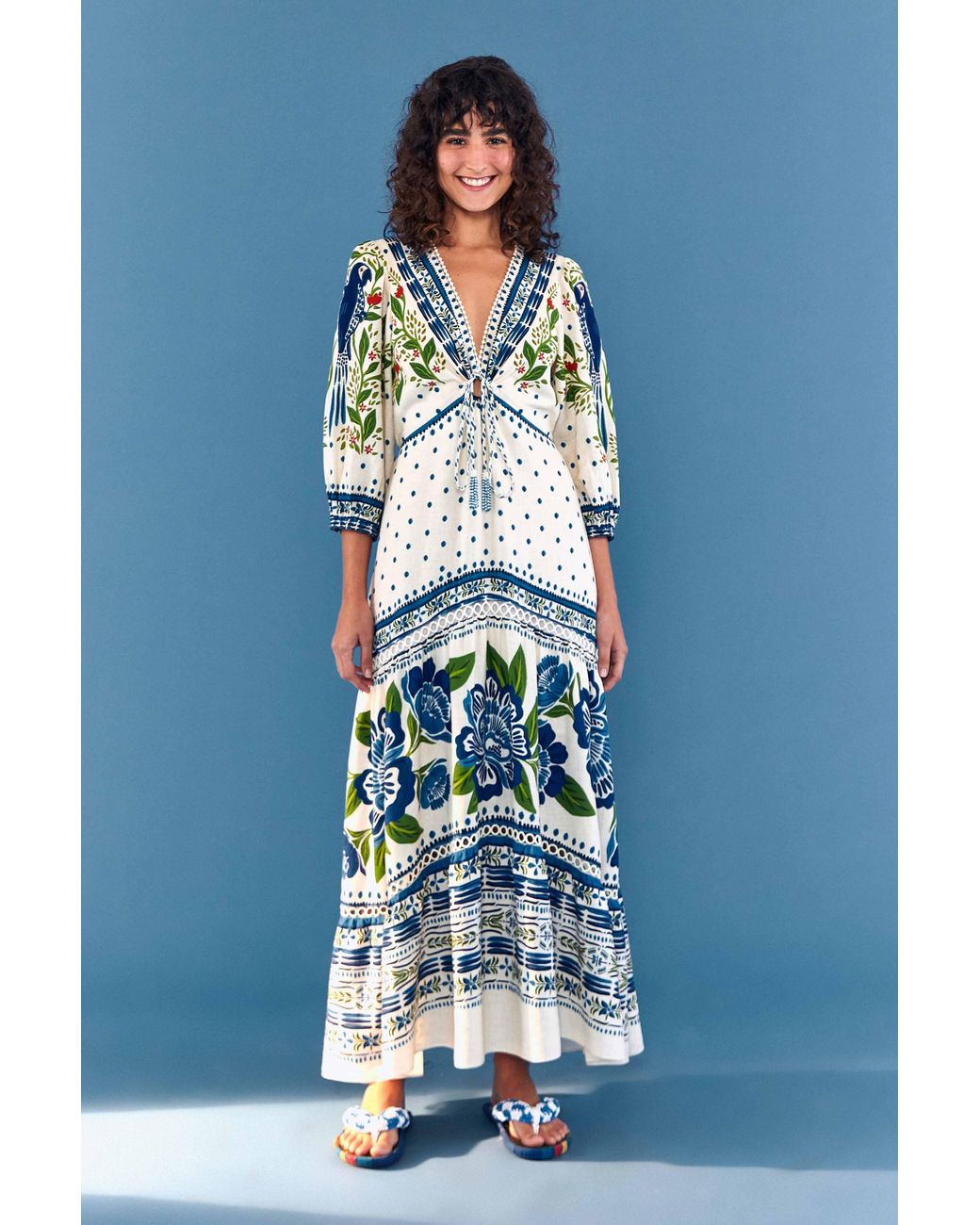FARM Rio Off White Macaw Flight Maxi Dress | Lyst