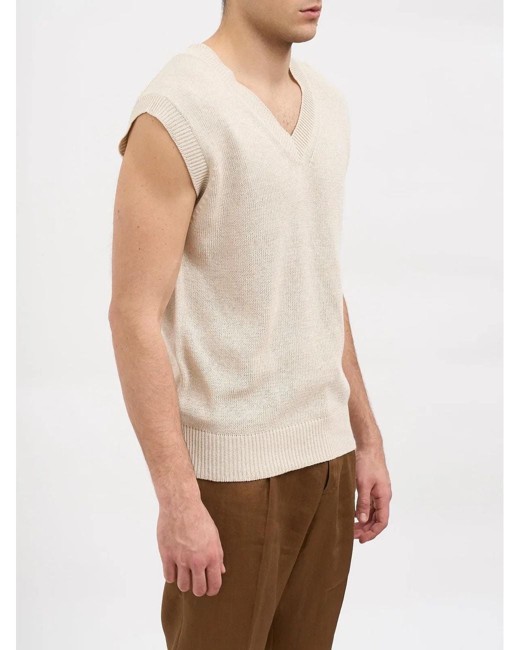 Daniele Alessandrini White Knitted Vest for men