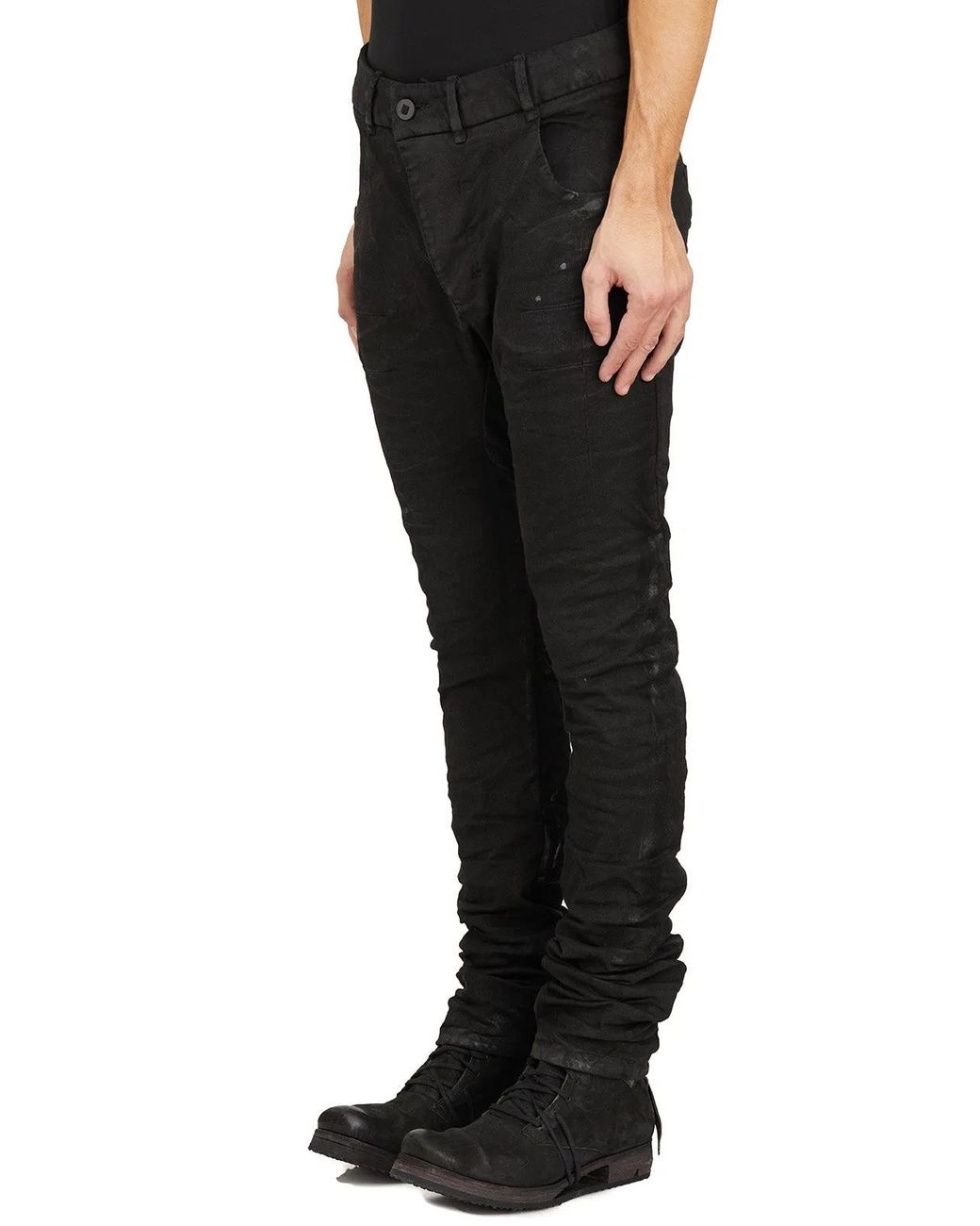 Boris Bidjan Saberi Black Slim Cotton Trousers for men