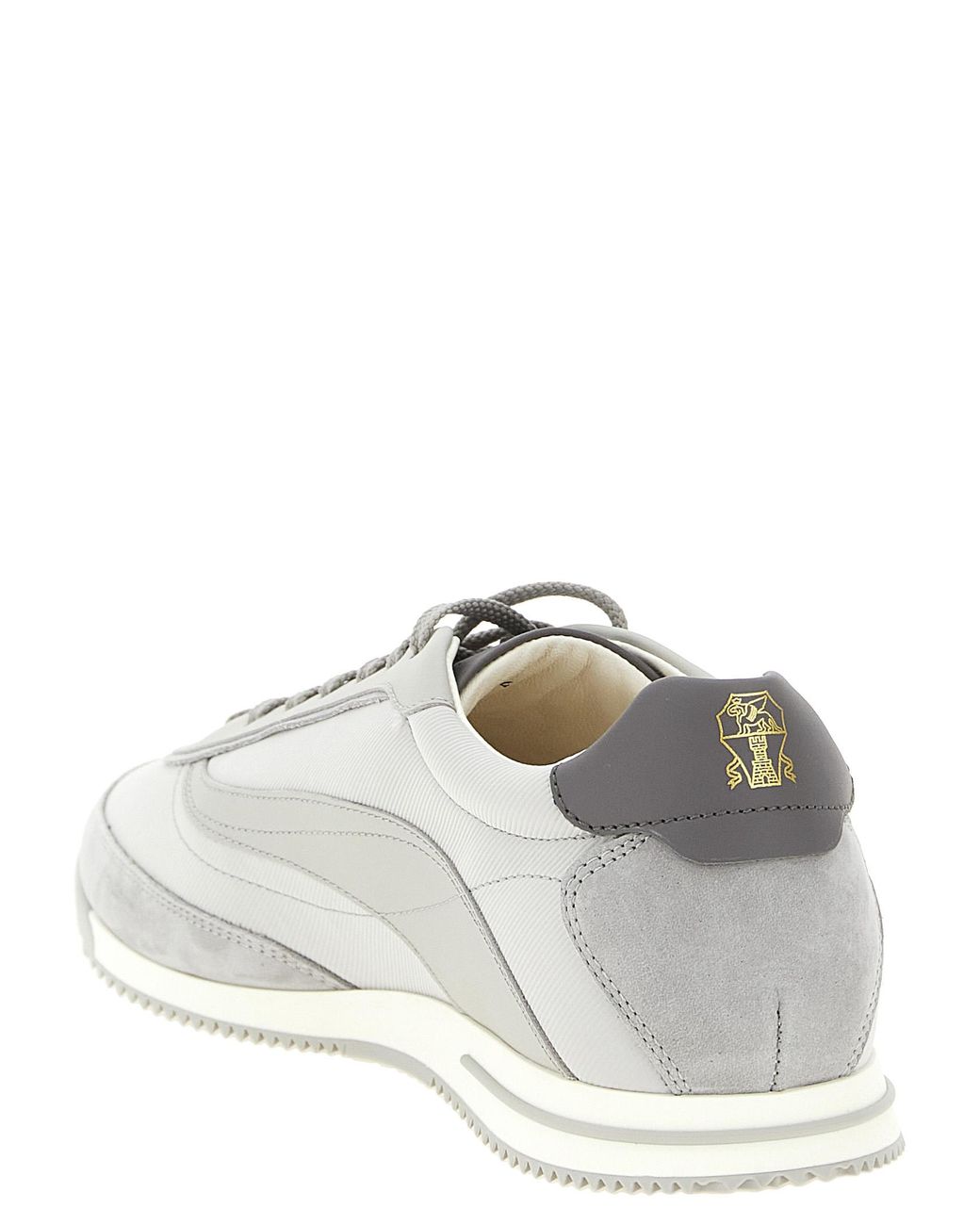 Brunello Cucinelli White Techno And Nubuck Fabric Sneakers for men