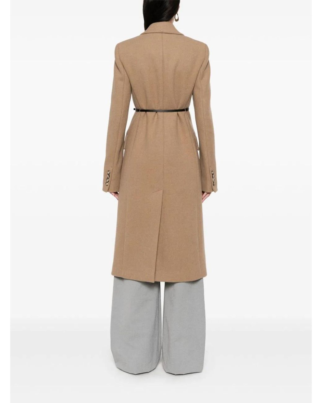 Max Mara Natural Wool Double-Breasted Coat