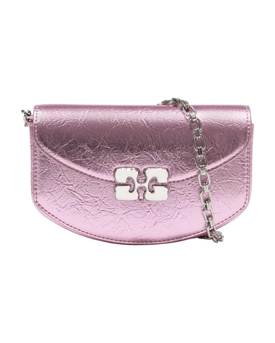 Ganni Purple Lulu Wallet On Chain Crushed