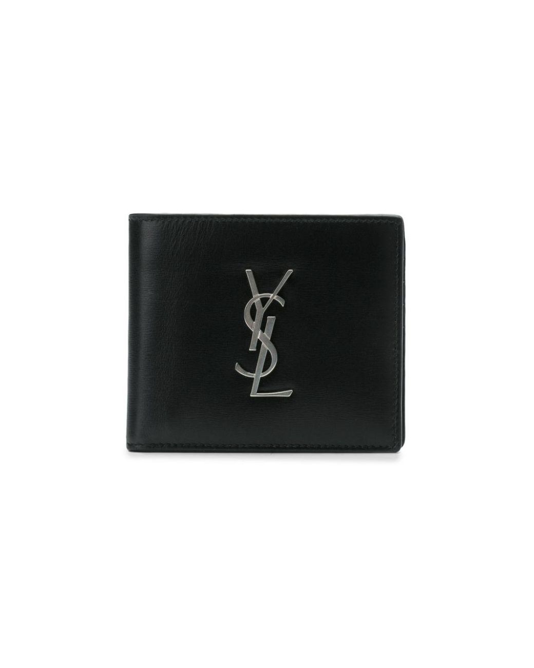 Saint Laurent Black Cassandre East/West Leather Wallet for men