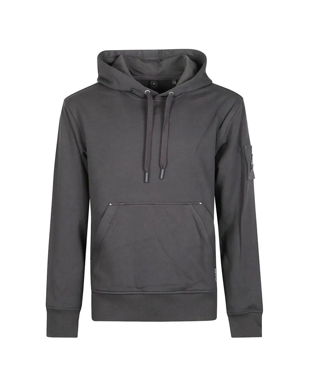 Moose Knuckles Gray Hoodie With Logo Patch for men