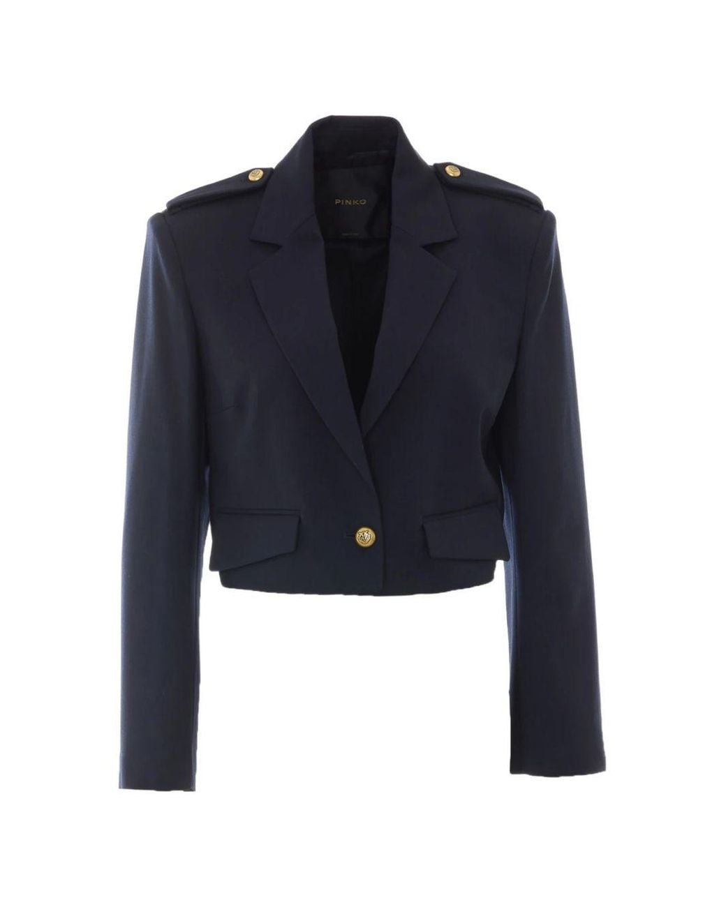 Pinko Blue Polyester Viscose Jacket