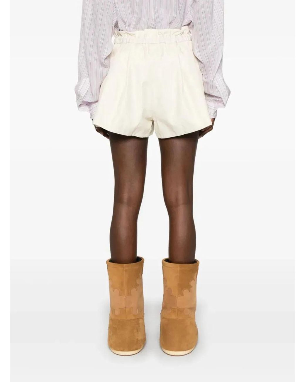 Moncler Natural Shorts With Layered Design And Drawstring On The Front