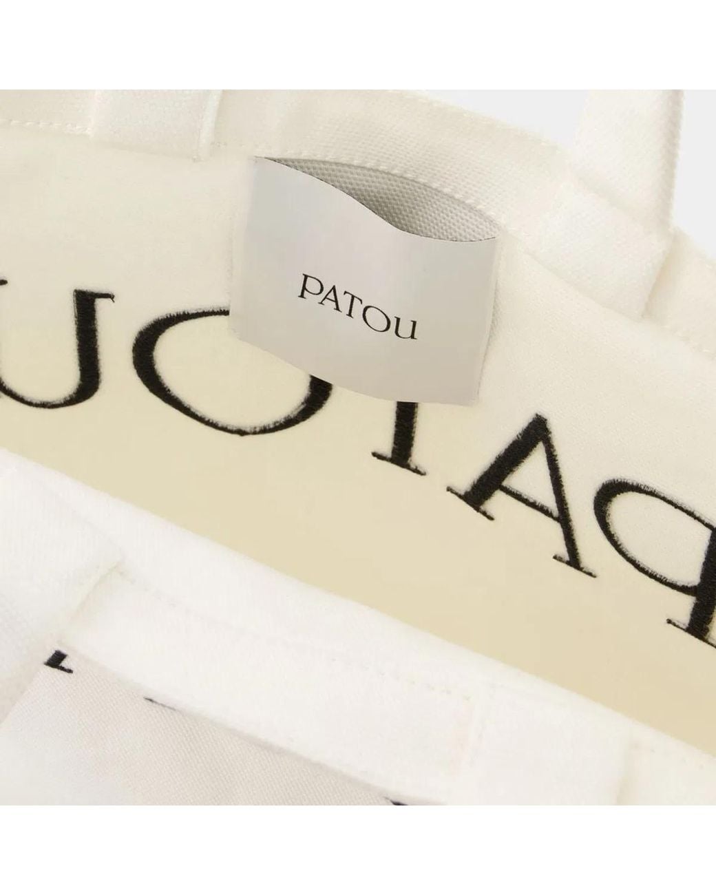 Patou White Vertical Shopper Bag