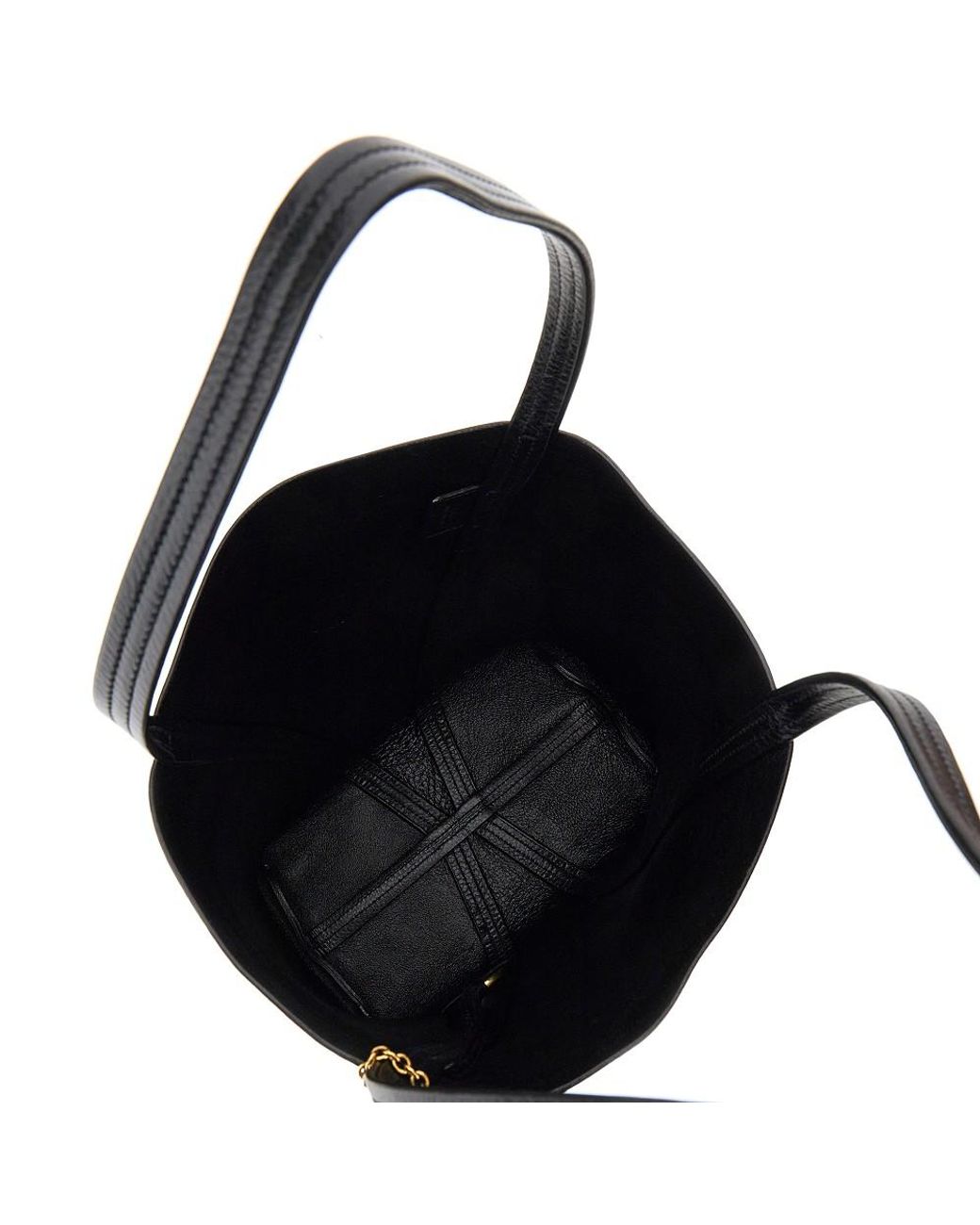 Chloé Black Grained Leather Medium Spin Bag
