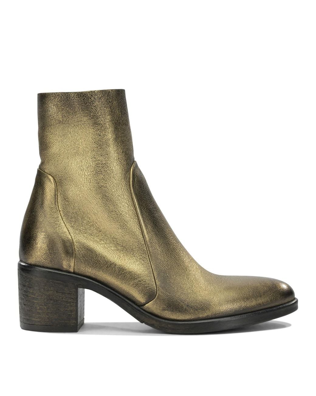 Strategia Green Leather Rubber Boots Ankle
