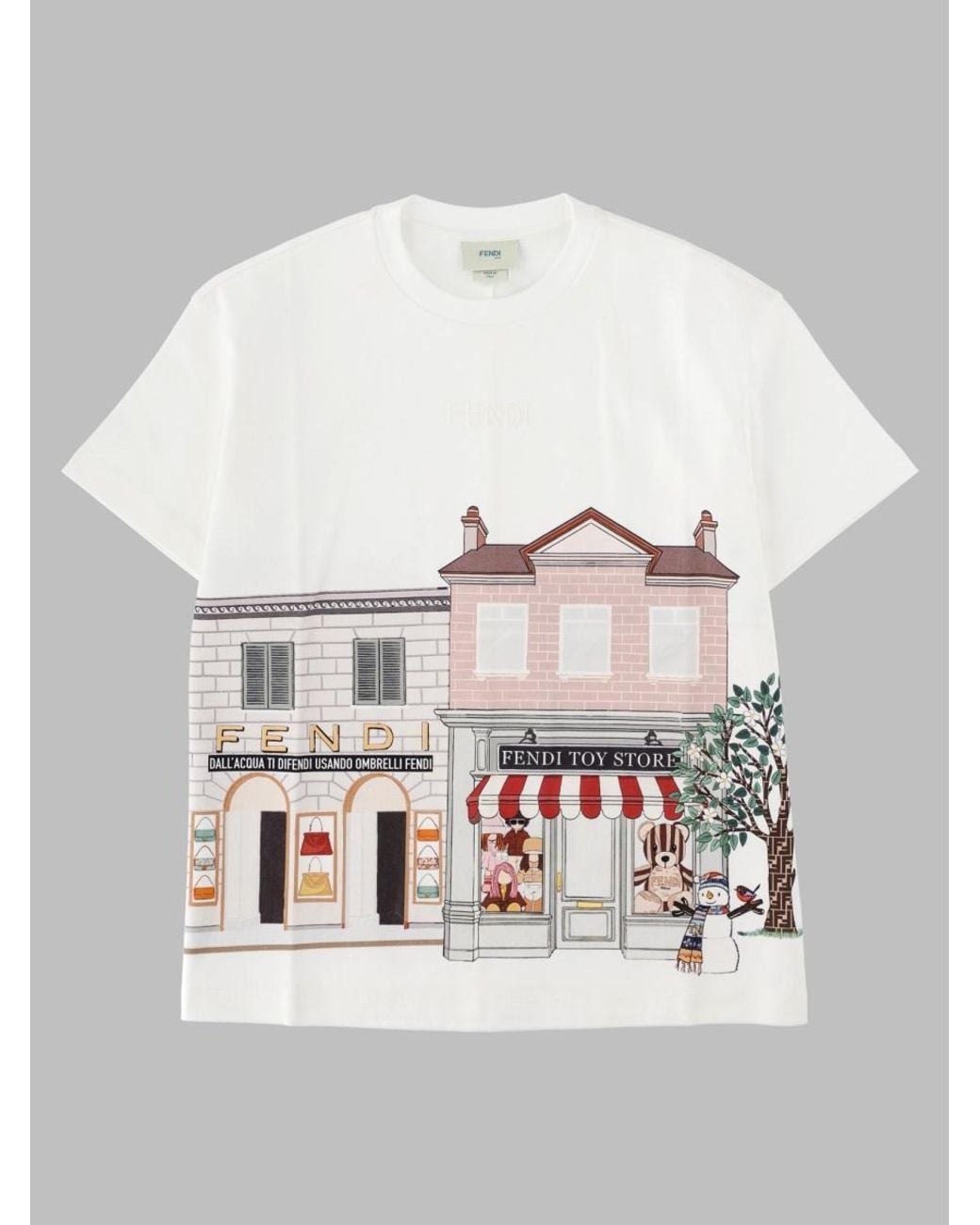 Fendi Gray T-Shirt Interlock