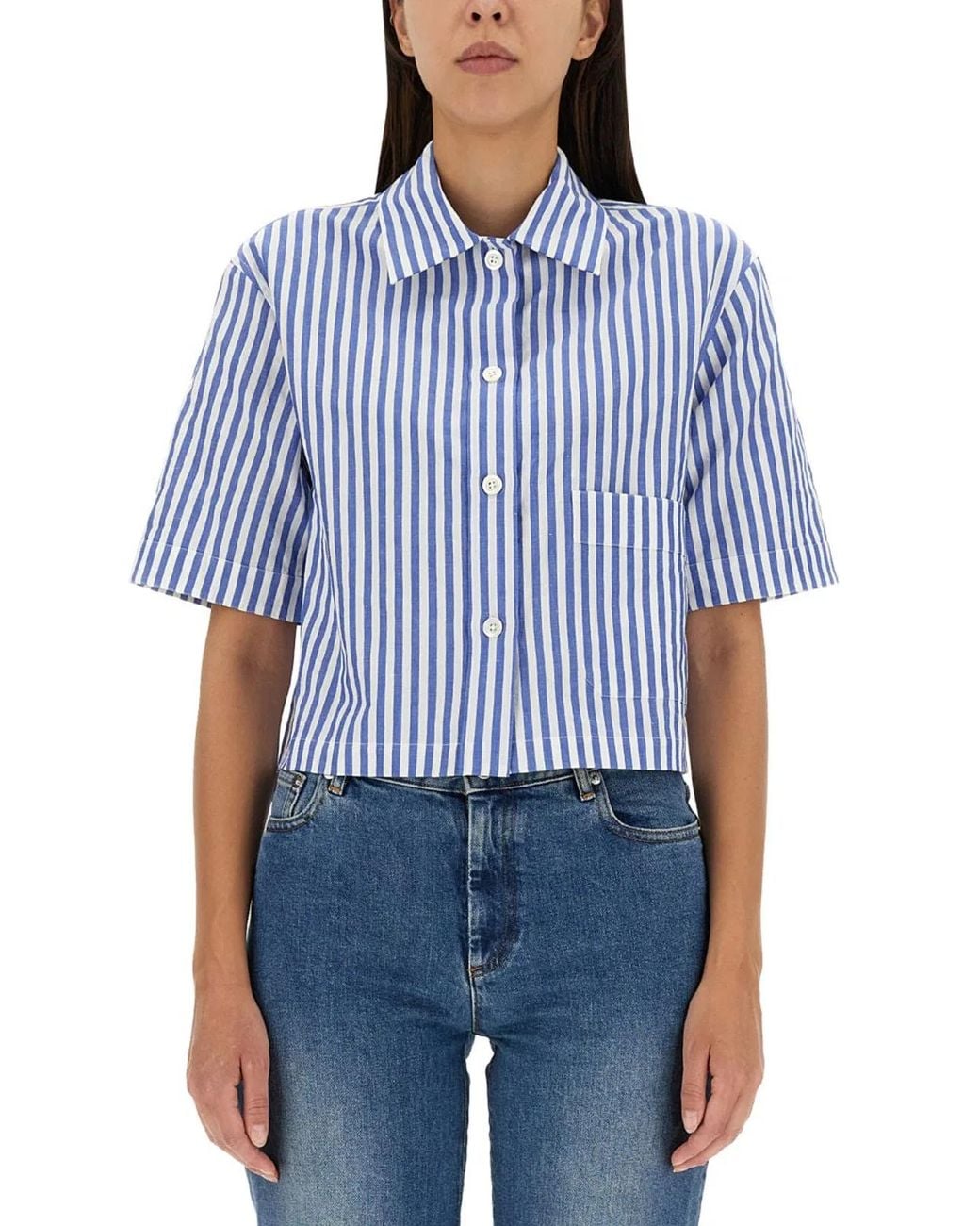 Margaret Howell Blue Candy Stripe Shirt