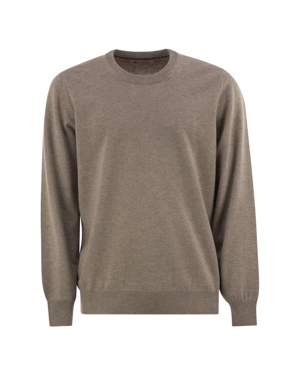 Brunello Cucinelli Brown Pure Cashmere Crew-Neck Sweater for men