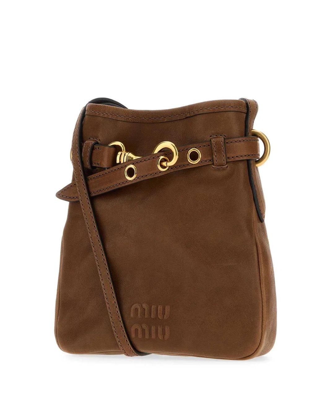 Miu Miu Brown Nappa Shoulder Bag
