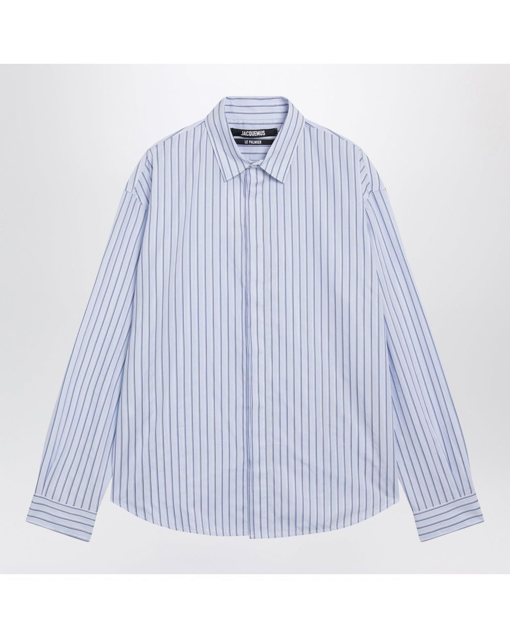 Jacquemus Blue Simon Striped Cotton Shirt for men