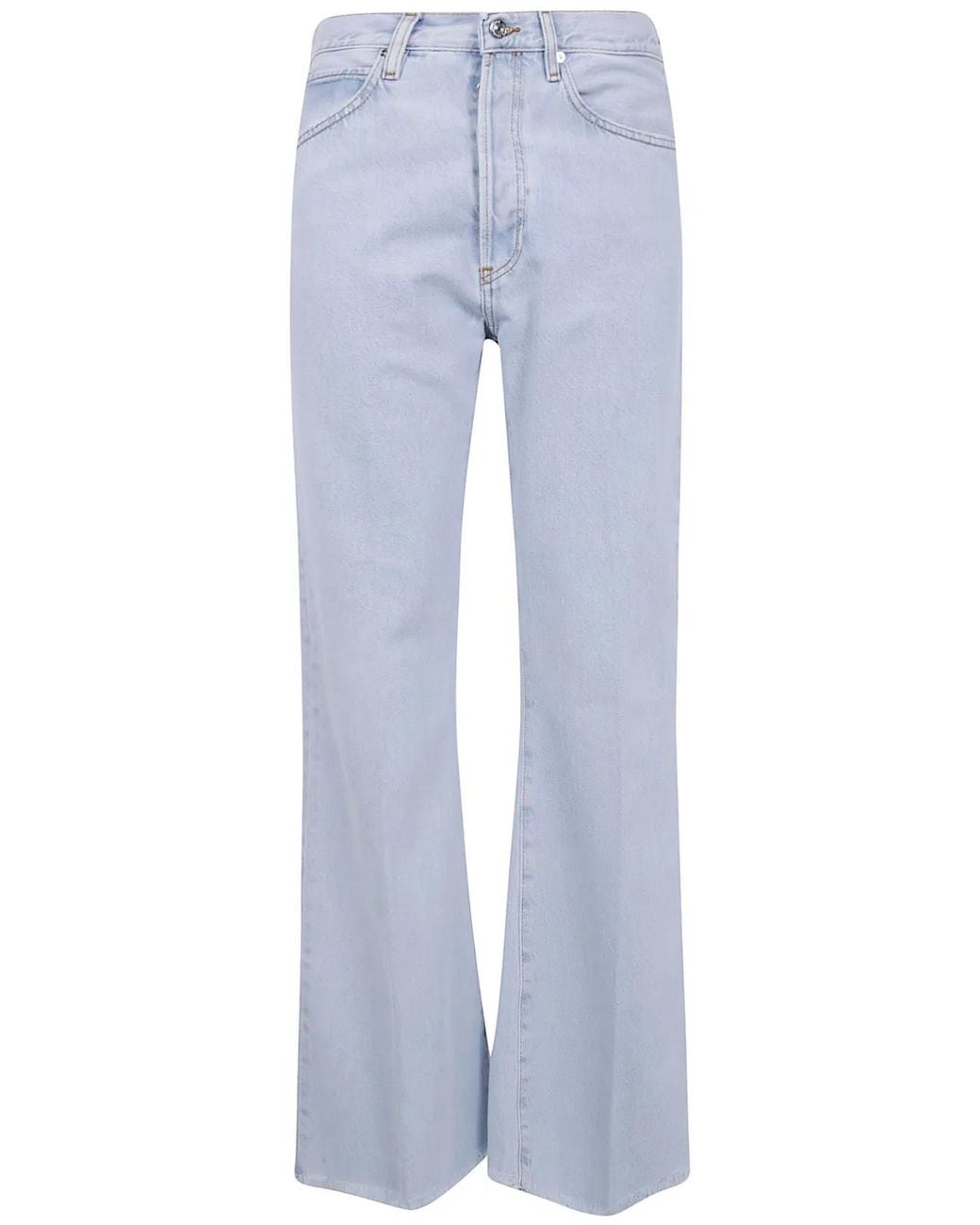 FRAME White "The Lax" High Rise Wide Leg Flare Jeans