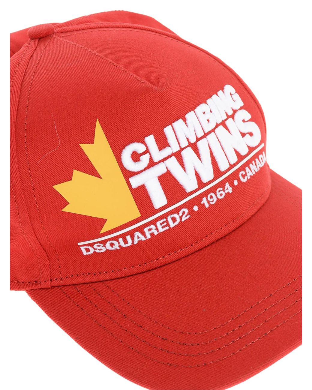 DSquared² Red Climbing Twins Logo Baseball Cap for men
