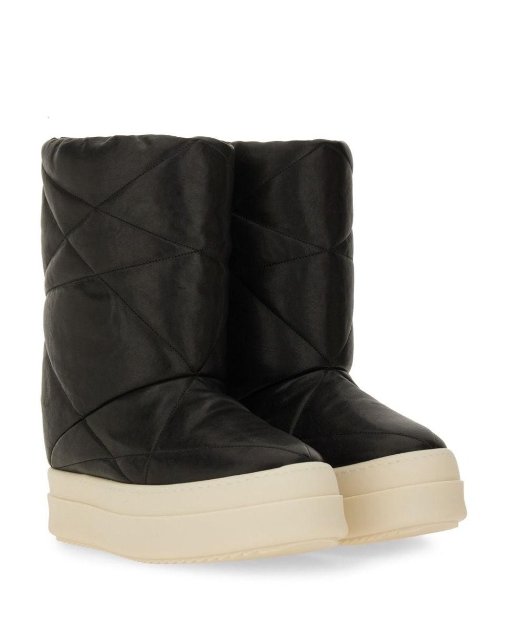Rick Owens Black Mega Bumper Lunar Leather Boots