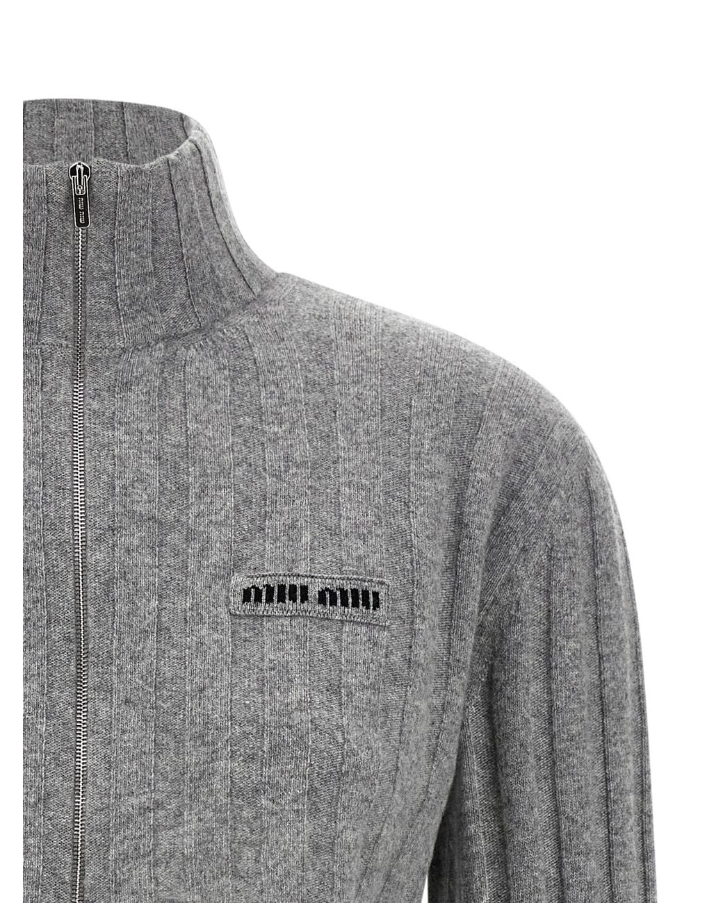 Miu Miu Gray Cropped Cardigan