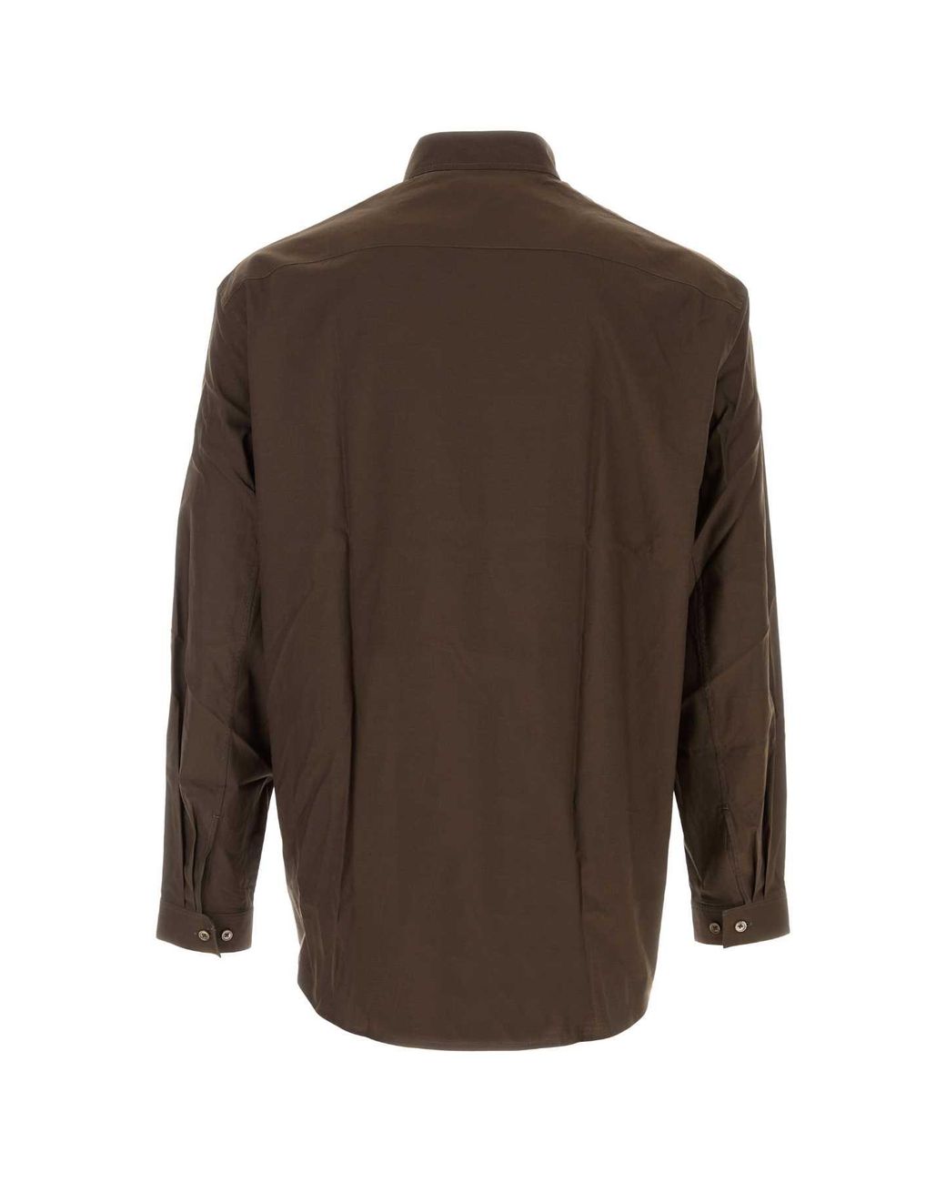 Lemaire Brown Chocolate Poplin Shirt for men