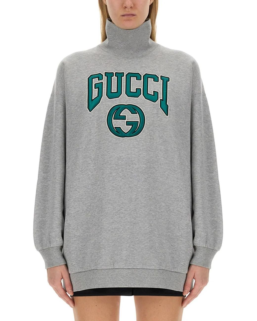 Gucci Gray Sweatshirt With Embroidery