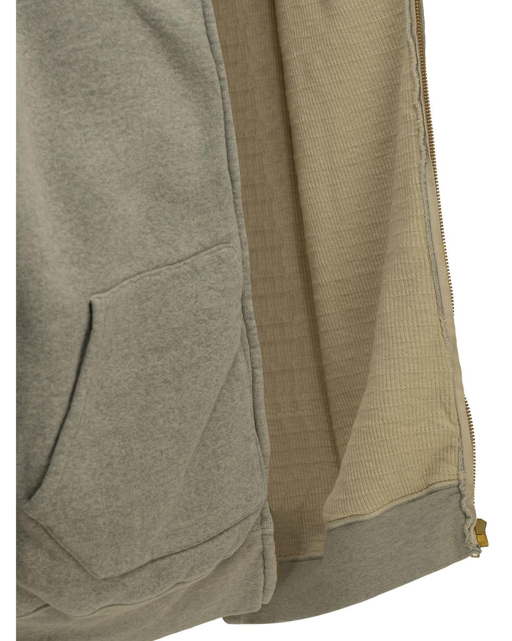 A.PRESSE Gray "Vintage Parka" Zip-Up Sweatshirt for men