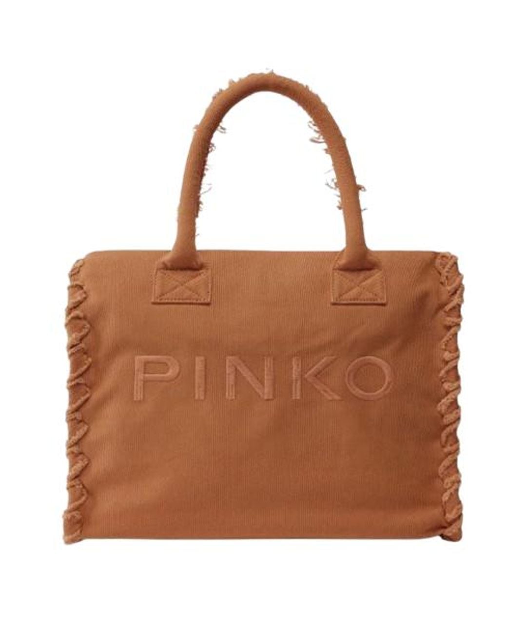 Pinko Brown Canvas Tote Bag