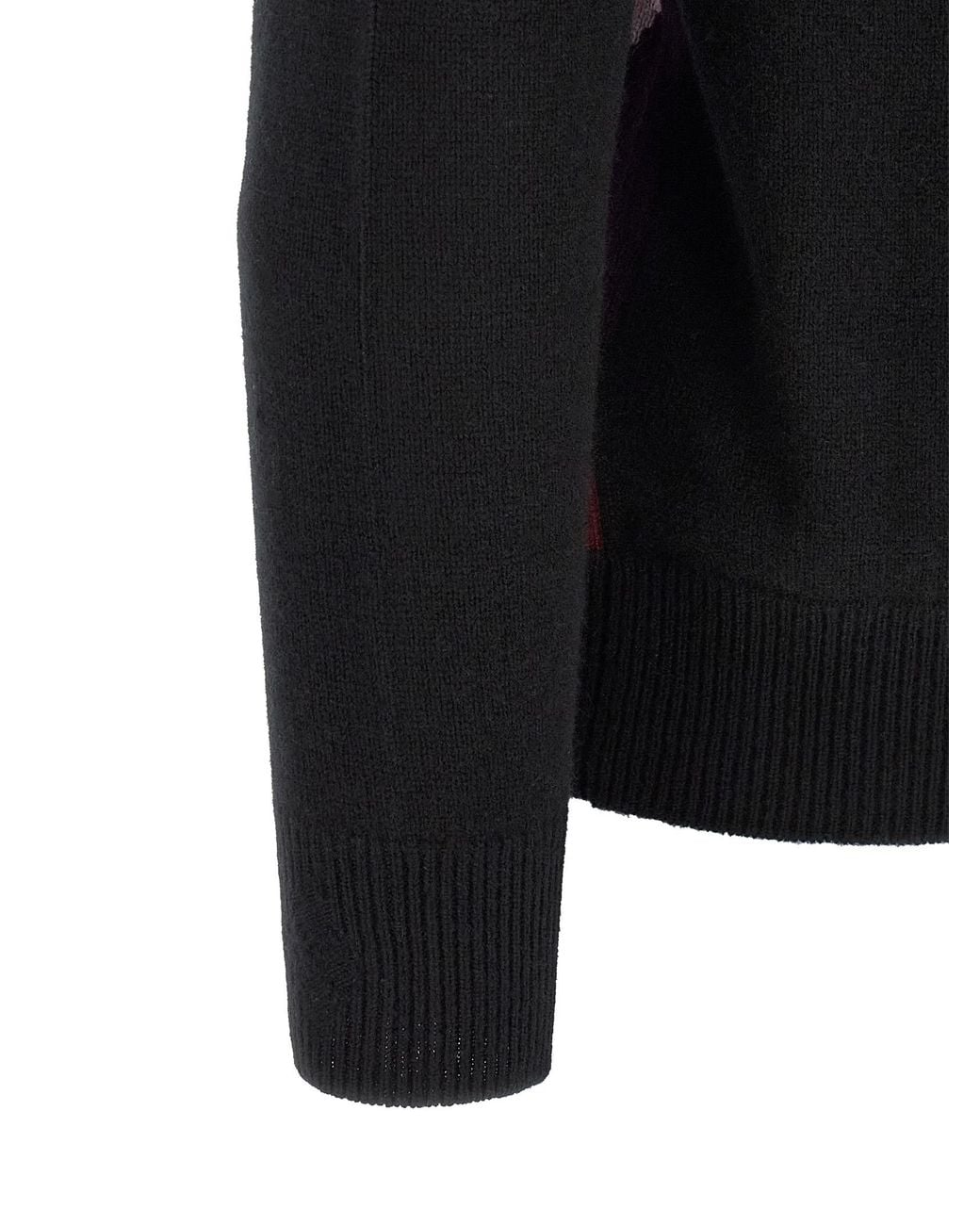 Ballantyne Black 'Classic Diamond' Diamond Intarsia Cardigan for men